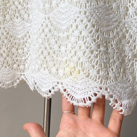 ☀️ White Crochet Lace Mini Tank Dress – Relaxed Fit Juicy Couture Size 4 - Picture 7 of 7